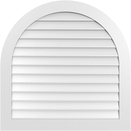 Ekena Millwork Round Top Surface Mount PVC Gable Vent: Non-Functional, w/ 3-1/2"W x 1"P Standard Frame, 40"W x 40"H GVPRT40X4001SN